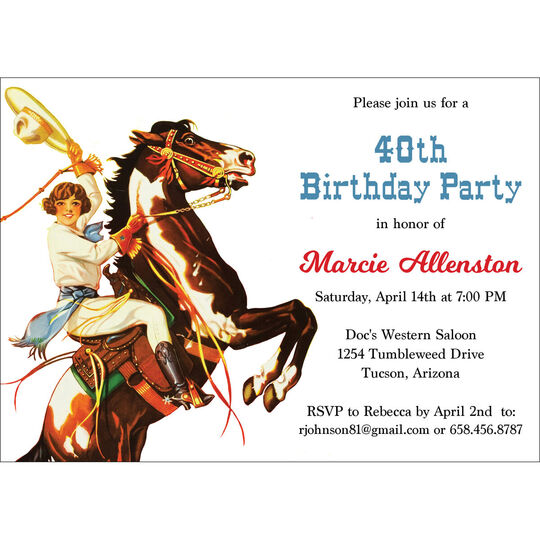Rodeo Cowgirl Invitations